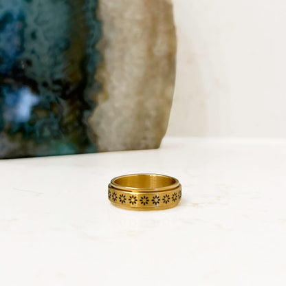 Anello Antistress Girevole Donna, Acciaio Inox Oro e Argento-Modaso