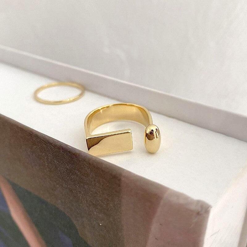 Anello a Barra Piatta da Donna, Aperto in Oro-Modaso