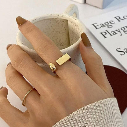 Anello a Barra Piatta da Donna, Aperto in Oro-Modaso