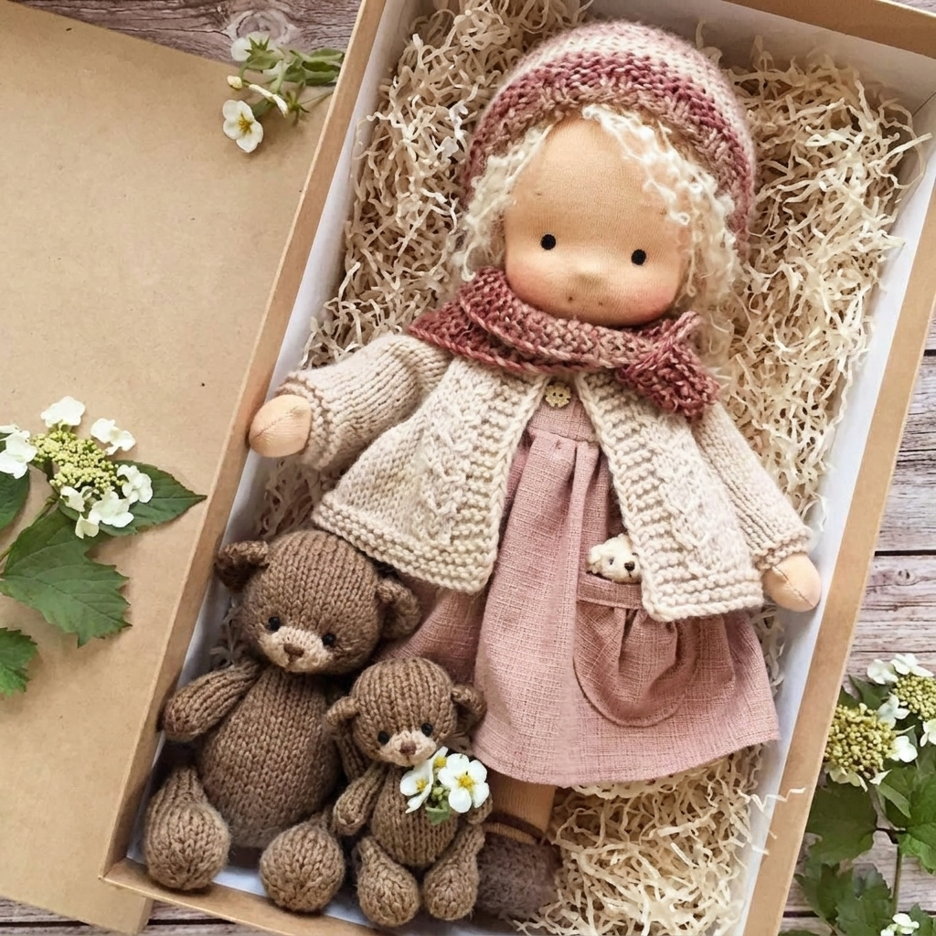 Bambola per il gioco libero, Fatta a mano, Gioco di fantasia, Bambole, Giocattolo pedagogia Waldorf-Bambola Naomi-Modaso