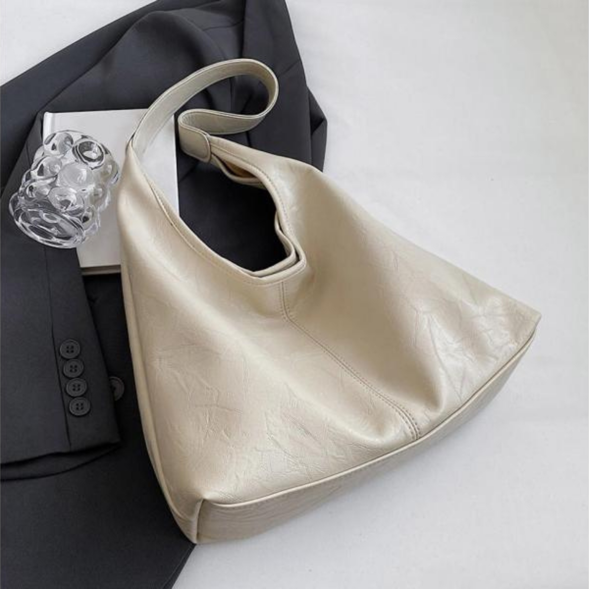 Borsa Hobo - Pelle PU - Grande - Borsa in similpelle - Borsa a tracolla-Modasso