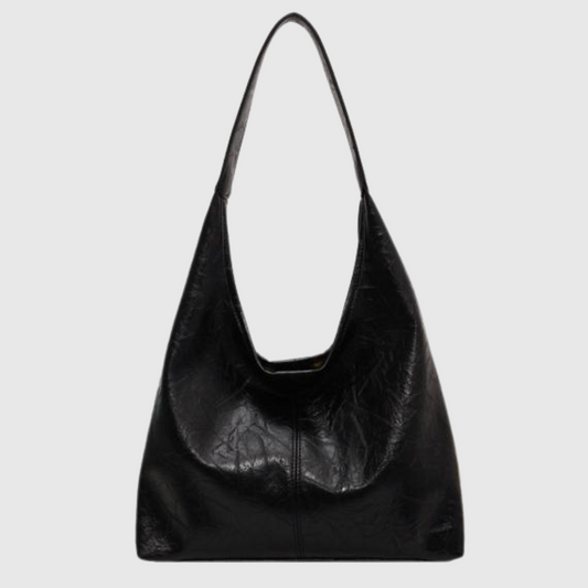 Borsa Hobo - Pelle PU - Grande - Borsa in similpelle - Borsa a tracolla-Nero-Modasso