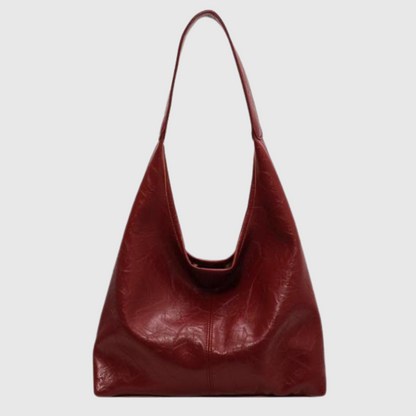 Borsa Hobo - Pelle PU - Grande - Borsa in similpelle - Borsa a tracolla-Rosso-Modasso