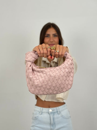 Borsa Intrecciata, Piccola, con Zip, Borsa con Nodo-Modaso