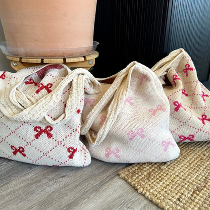 Borsa Shopper all'Uncinetto con Fiocchi da Donna-Modaso