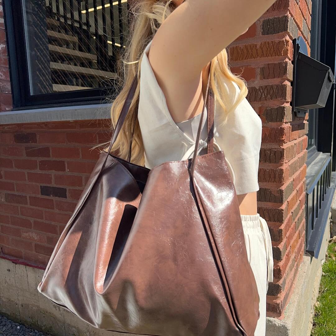 Borsa Tote Grande in Ecopelle da Donna-Modaso