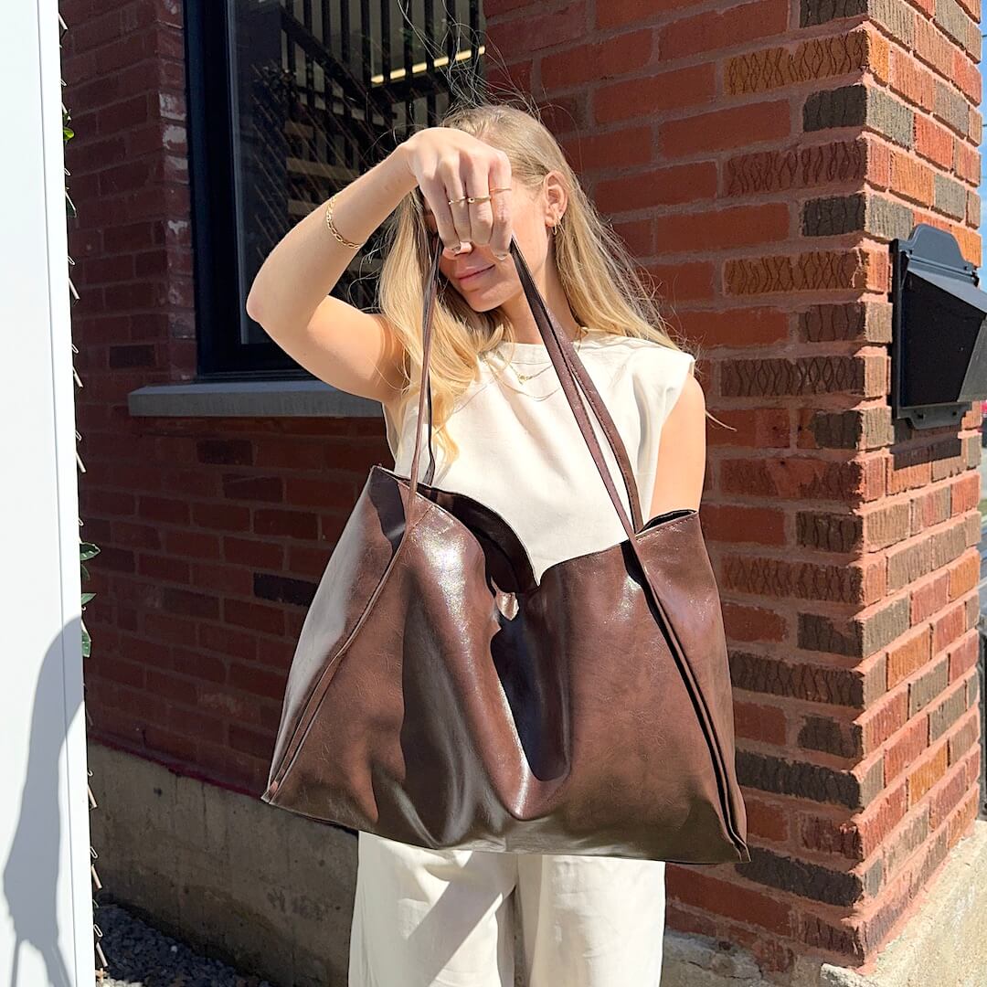 Borsa Tote Grande in Ecopelle da Donna-Modaso