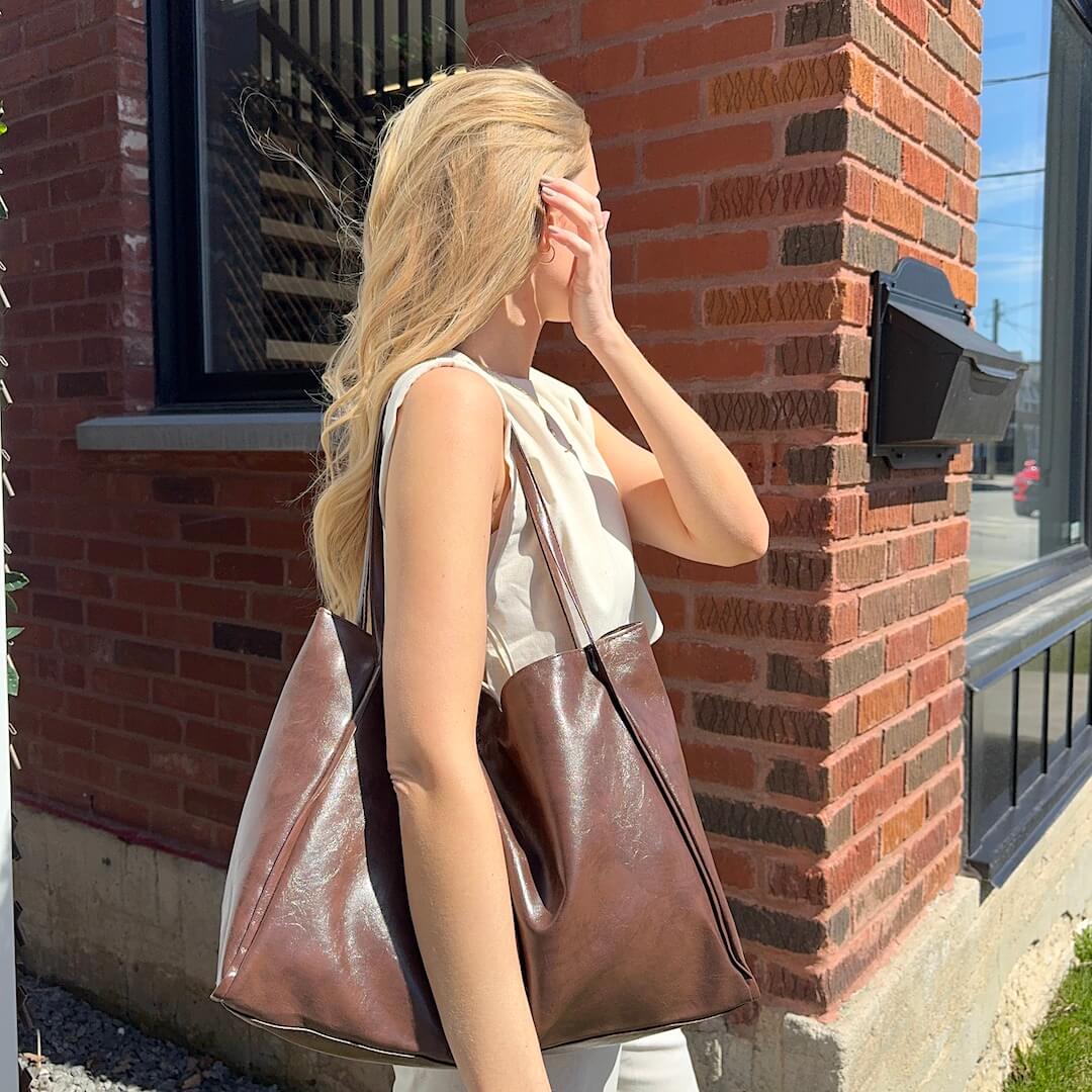 Borsa Tote Grande in Ecopelle da Donna-Modaso