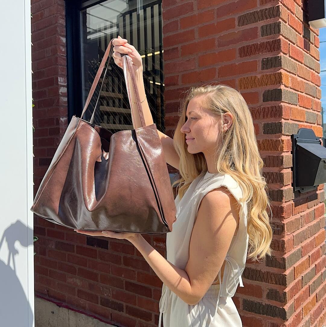 Borsa Tote Grande in Ecopelle da Donna-Modaso