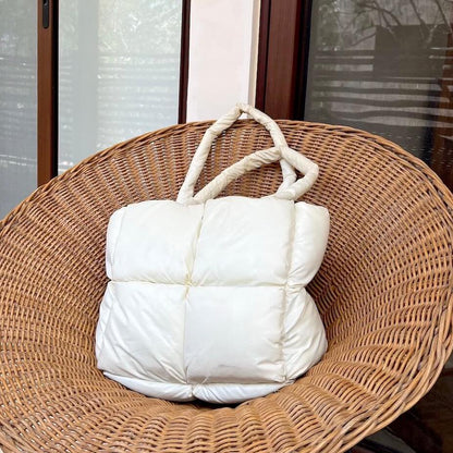 Borsa Tote Puffer, Grande Borsa a Spalla Imbottita da Donna-Modaso