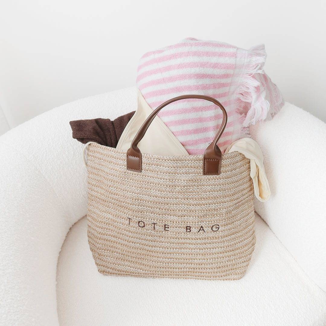 Borsa Tote in Paglia Donna, Shopper Intrecciata a Mano Naturale-Modaso