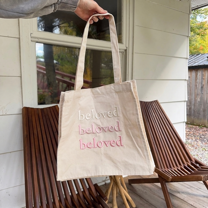 Borsa Tote in Tela con Ricamo Beloved-Modaso