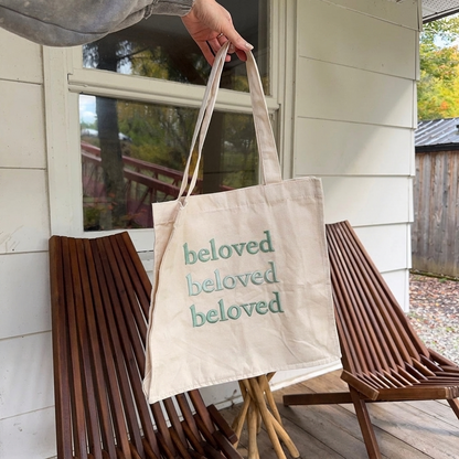 Borsa Tote in Tela con Ricamo Beloved-Modaso