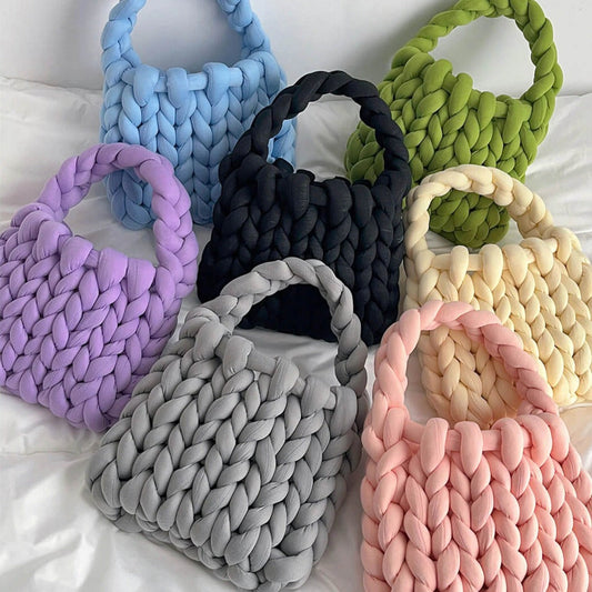 Borsa a Maglia Grossa da Donna, Mini Tote-Modaso