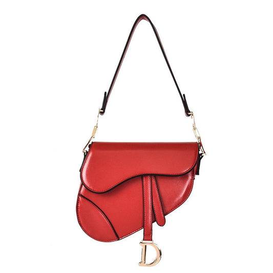 Borsa a Sella in Ecopelle, Piccola, a Tracolla-Rosso-Modaso
