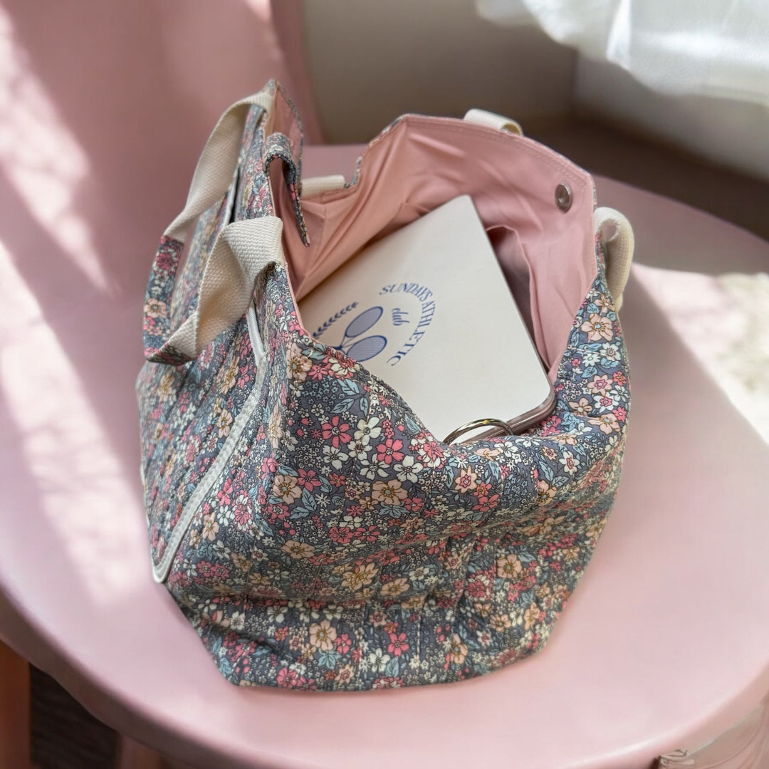 Borsa a Spalla Floreale, Grande Borsa Tote Aperta-Modaso