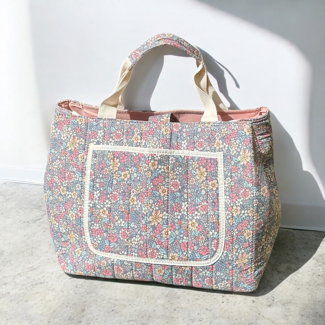 Borsa a Spalla Floreale, Grande Borsa Tote Aperta-Modaso