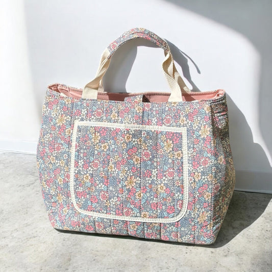 Borsa a Spalla Floreale, Grande Borsa Tote Aperta-Modaso