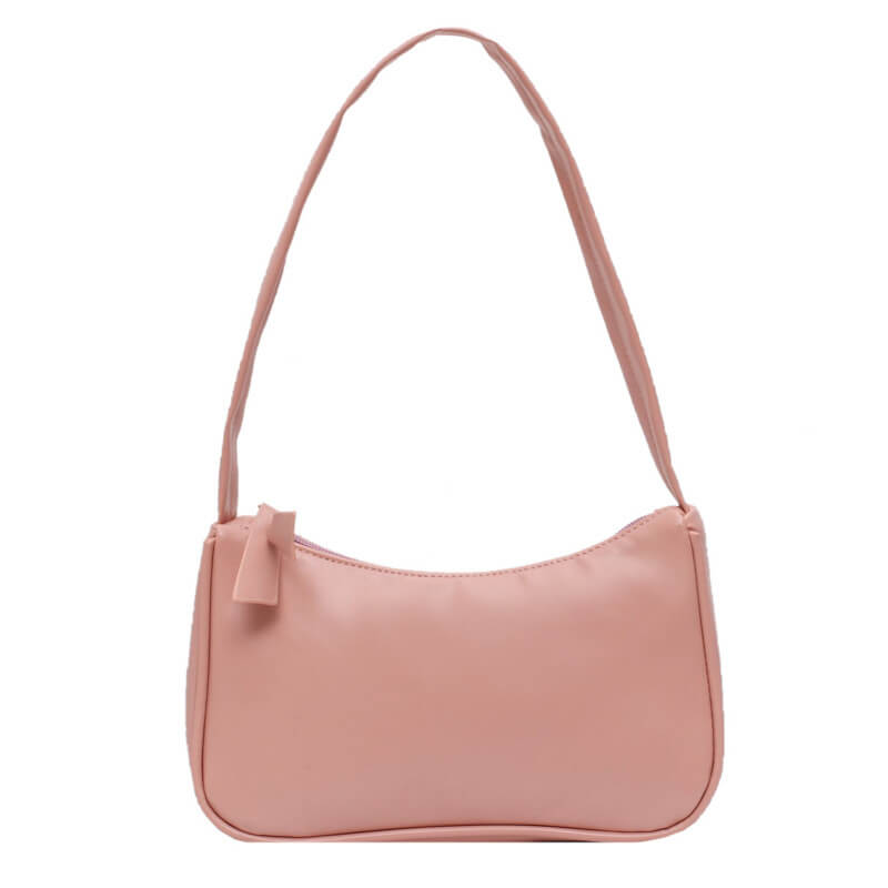 Borsa a Spalla Retro da Donna in Ecopelle-Rosa-Modaso