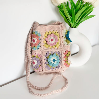 Borsa a Tracolla all'Uncinetto Floreale da Donna-Modaso