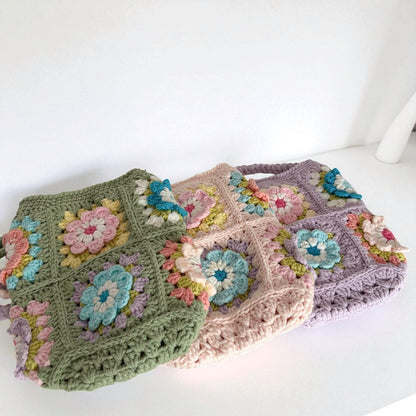 Borsa a Tracolla all'Uncinetto Floreale da Donna-Modaso