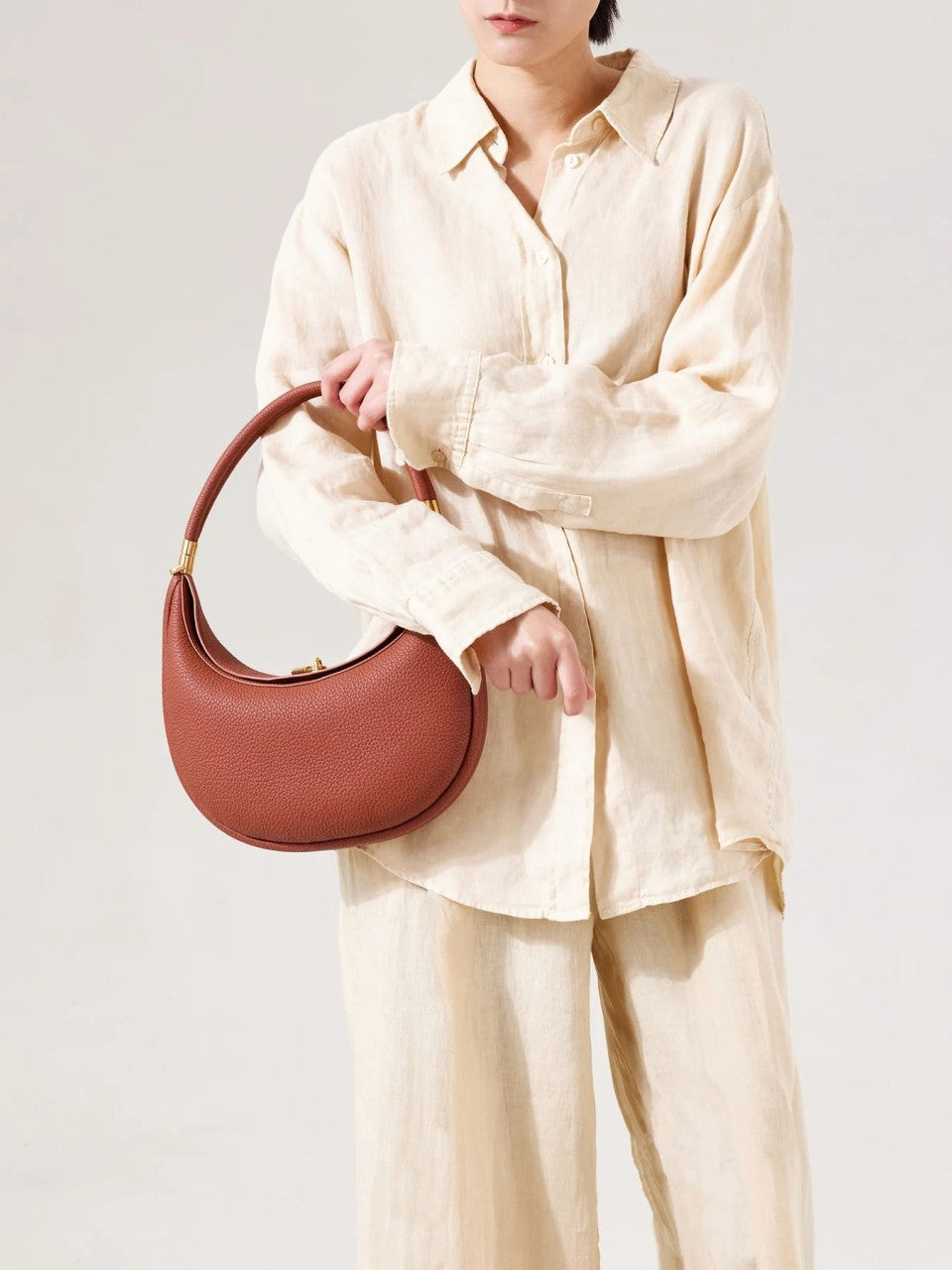 Borsa a tracolla - Piccola - Moda - Borsa in pelle - Borsetta-Marrone-Modasso