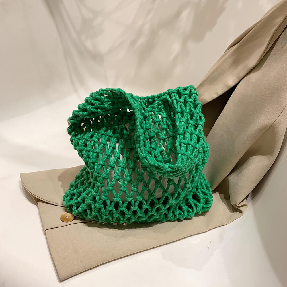 Borsa all'Uncinetto, Piccola Borsa Estiva da Donna-Verde-Modaso