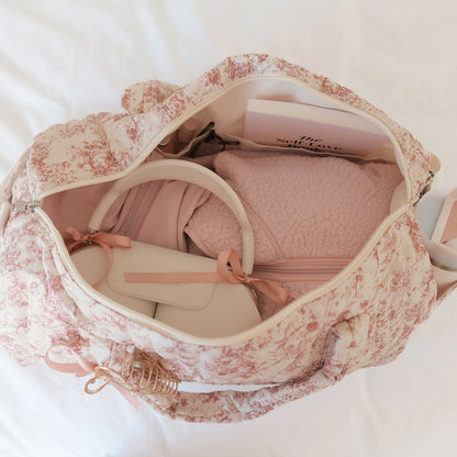 Borsa da Viaggio da Donna, Borsone Floreale Rosa-Modaso
