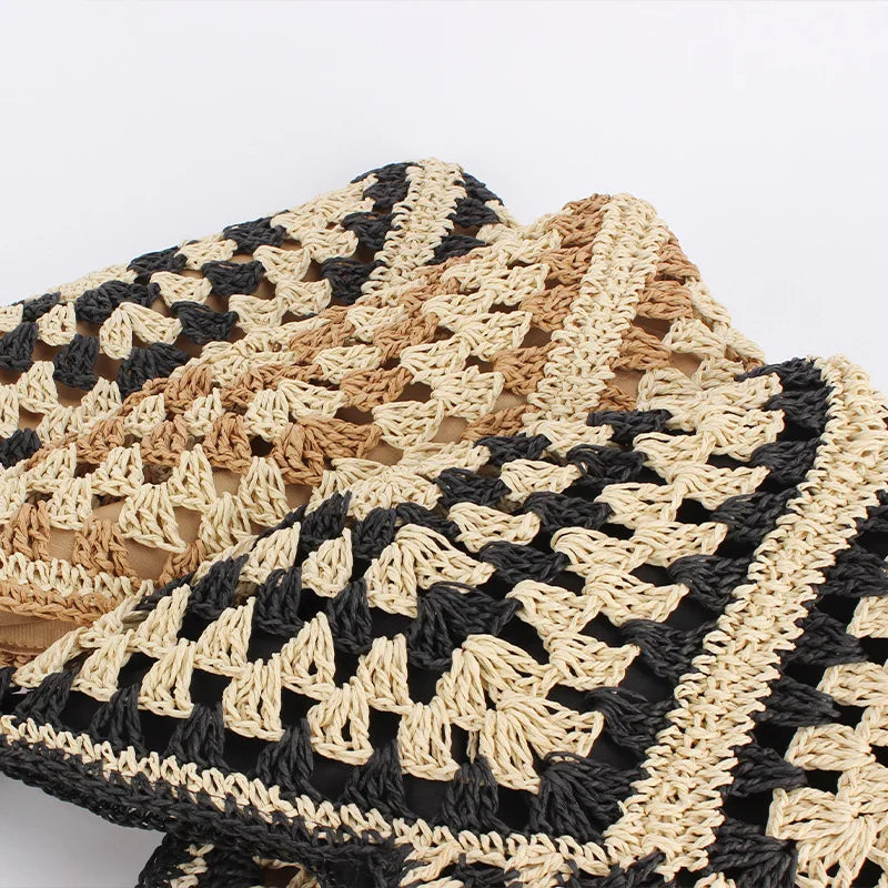 Borsa di paglia - Grande - A tracolla - Borsa hobo - Borsa da spiaggia-Modasso