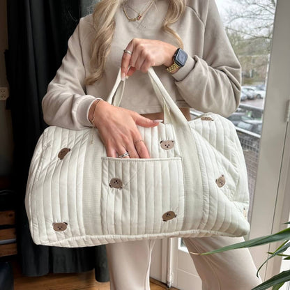Borsone per Mamme, Borsa Fasciatoio con Stampa Orsetto-Orsetto-Modaso
