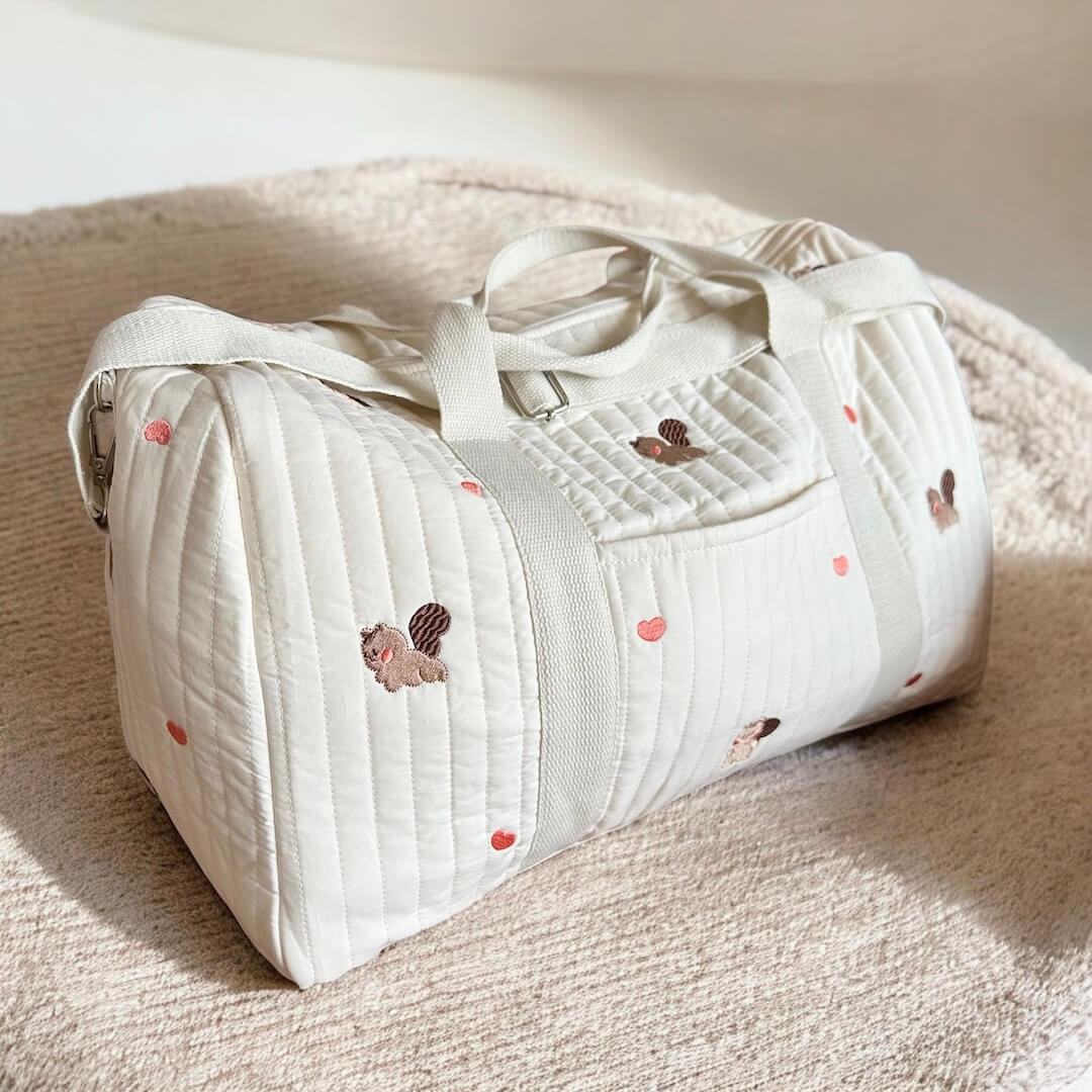 Borsone per Mamme, Borsa Fasciatoio con Stampa Orsetto-Scoiattolo-Modaso