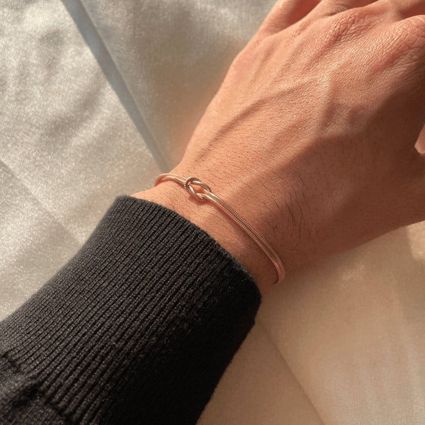 Bracciale Nodo d'Amore, Argento e Oro, Acciaio Inox-Modaso
