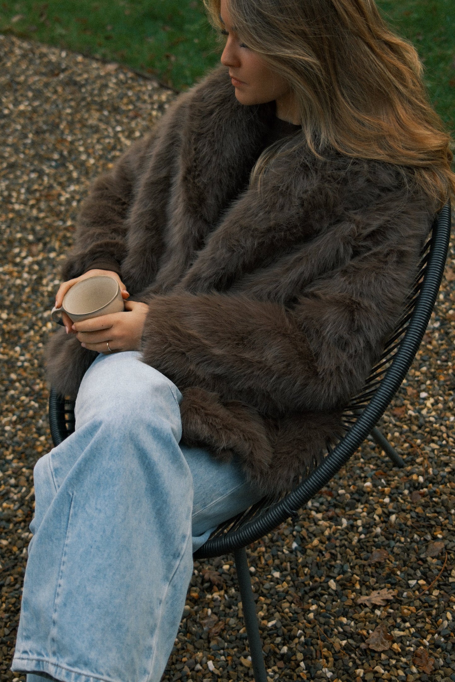 CAPPOTTO TEDDY DONNA IN FAUX FUR MARRONE-Modaso