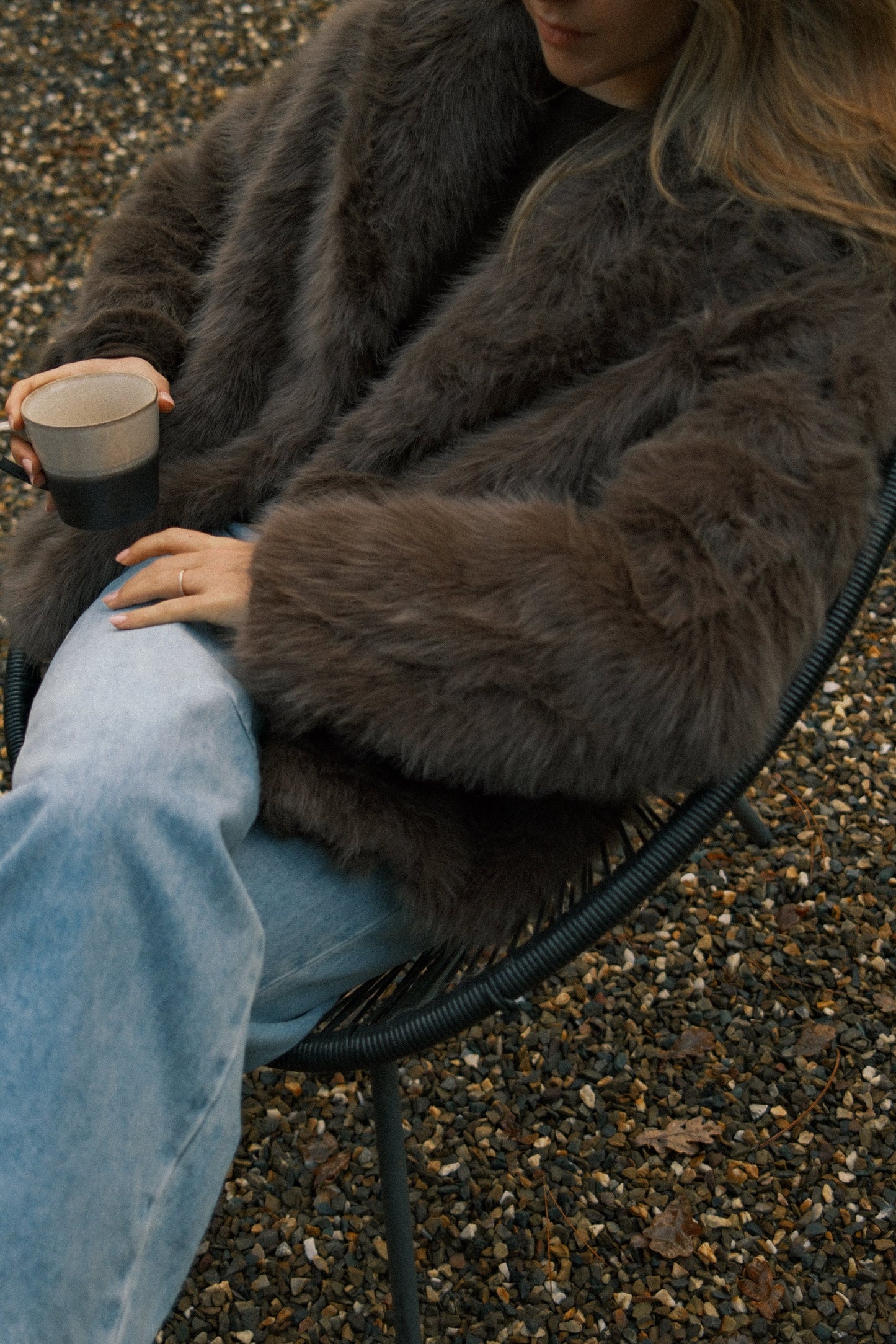 CAPPOTTO TEDDY DONNA IN FAUX FUR MARRONE-Modaso