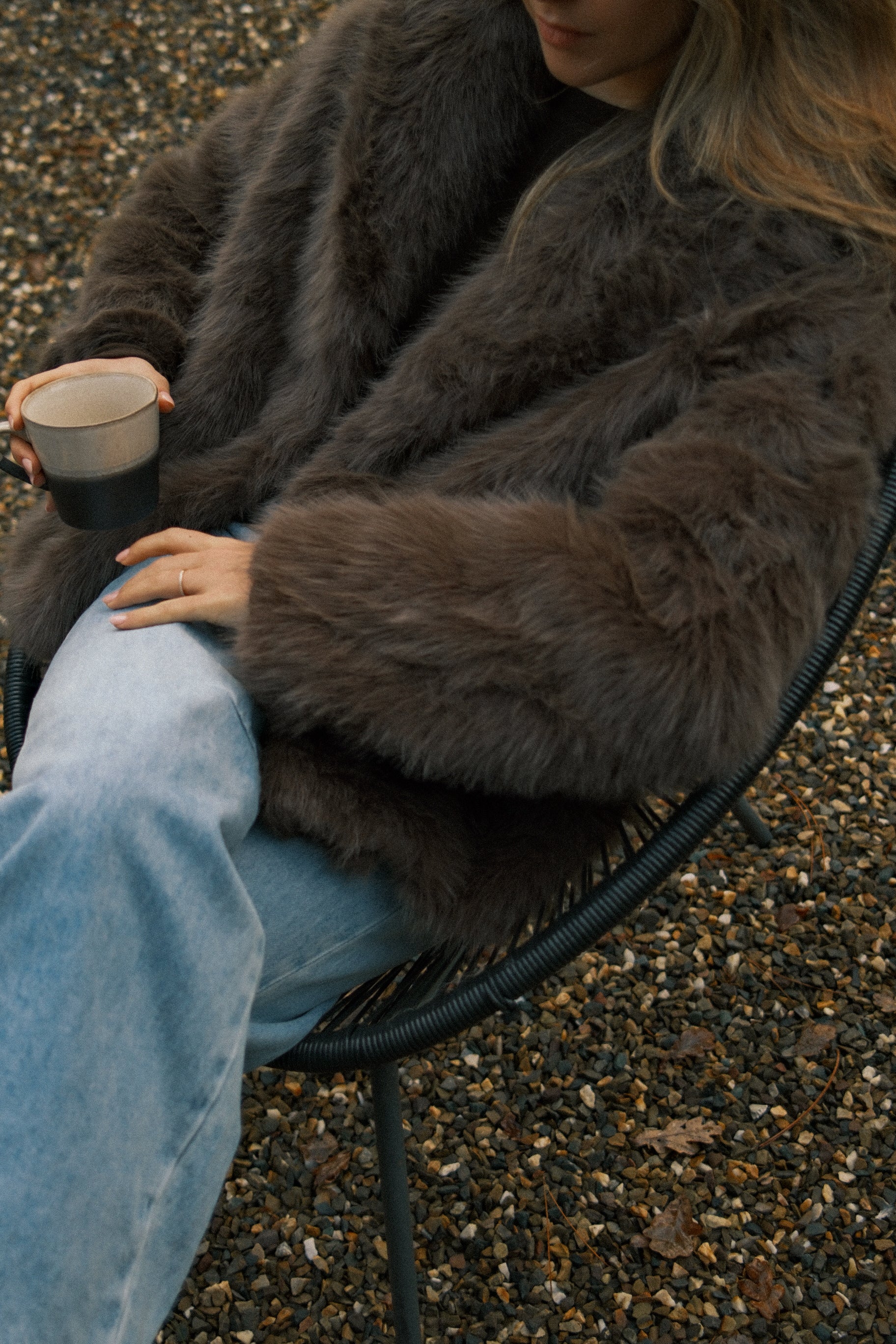 CAPPOTTO TEDDY DONNA IN FAUX FUR MARRONE-Modaso