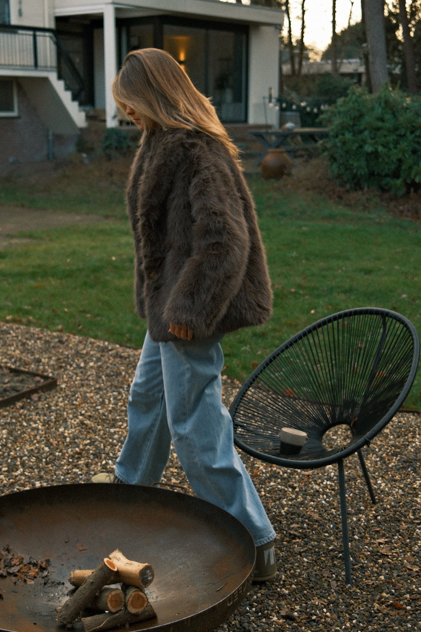 CAPPOTTO TEDDY DONNA IN FAUX FUR MARRONE-Modaso