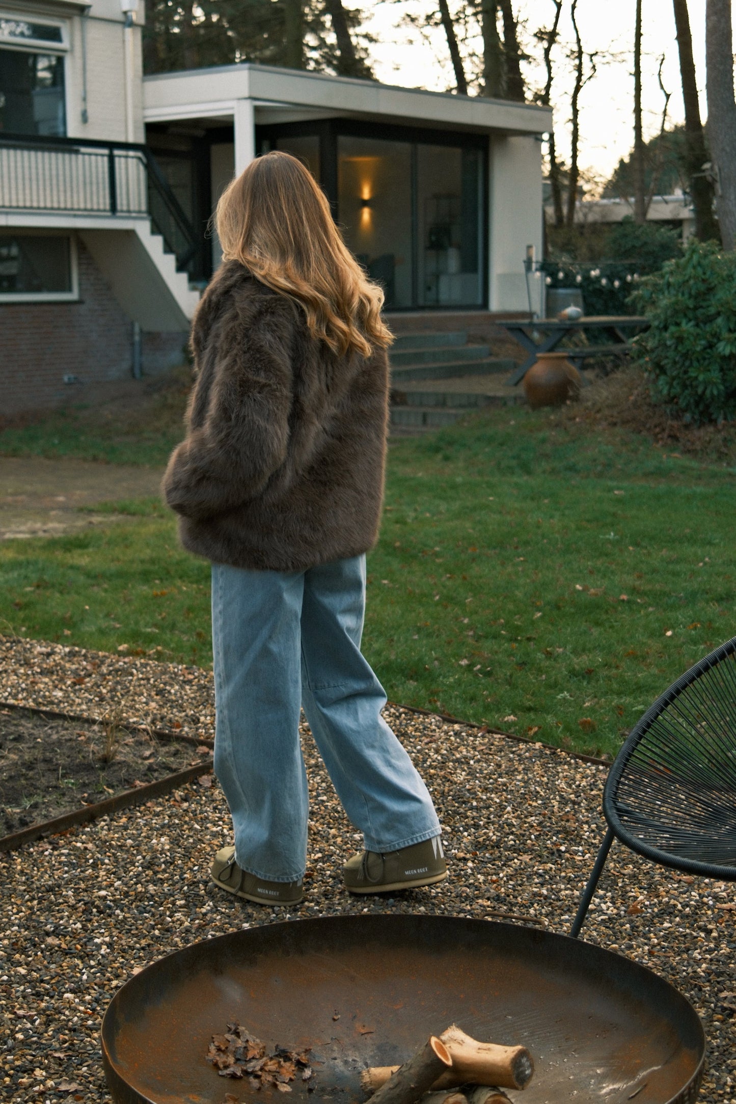 CAPPOTTO TEDDY DONNA IN FAUX FUR MARRONE-Modaso