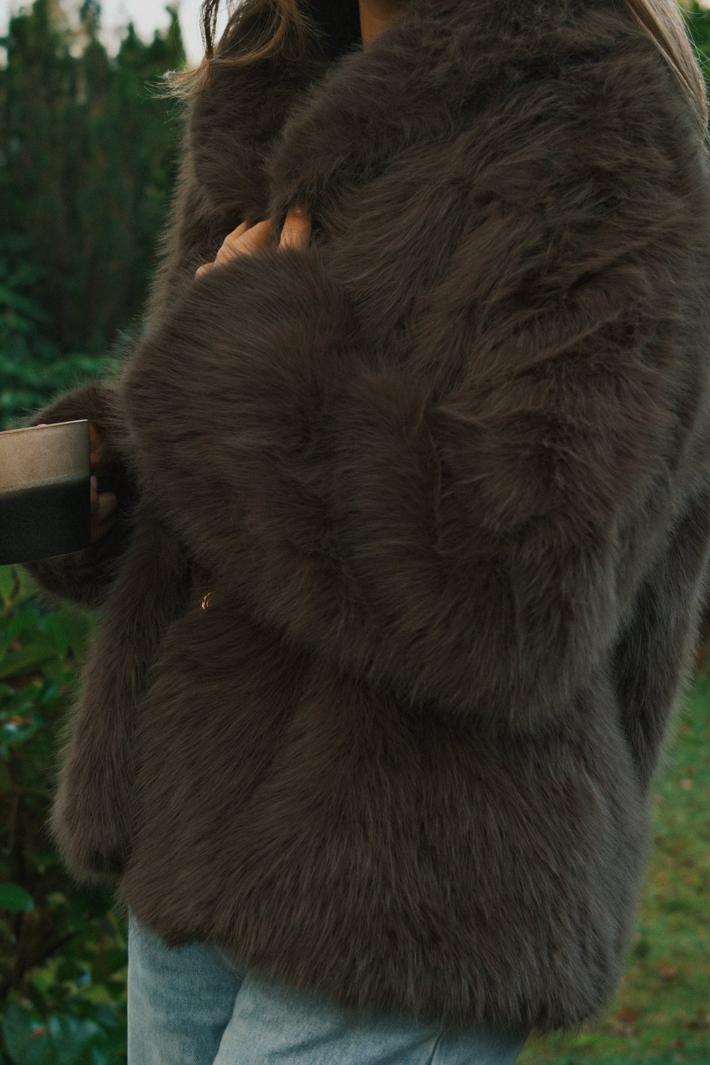 CAPPOTTO TEDDY DONNA IN FAUX FUR MARRONE-Modaso