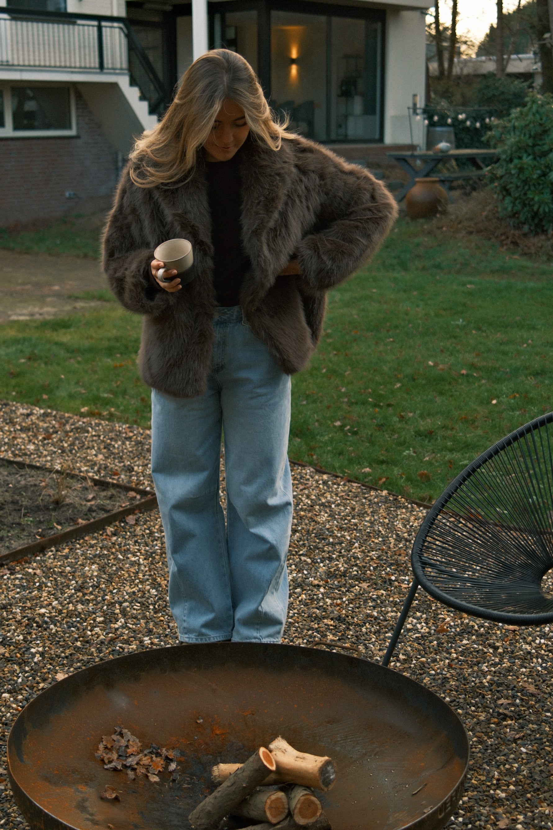 CAPPOTTO TEDDY DONNA IN FAUX FUR MARRONE-Modaso