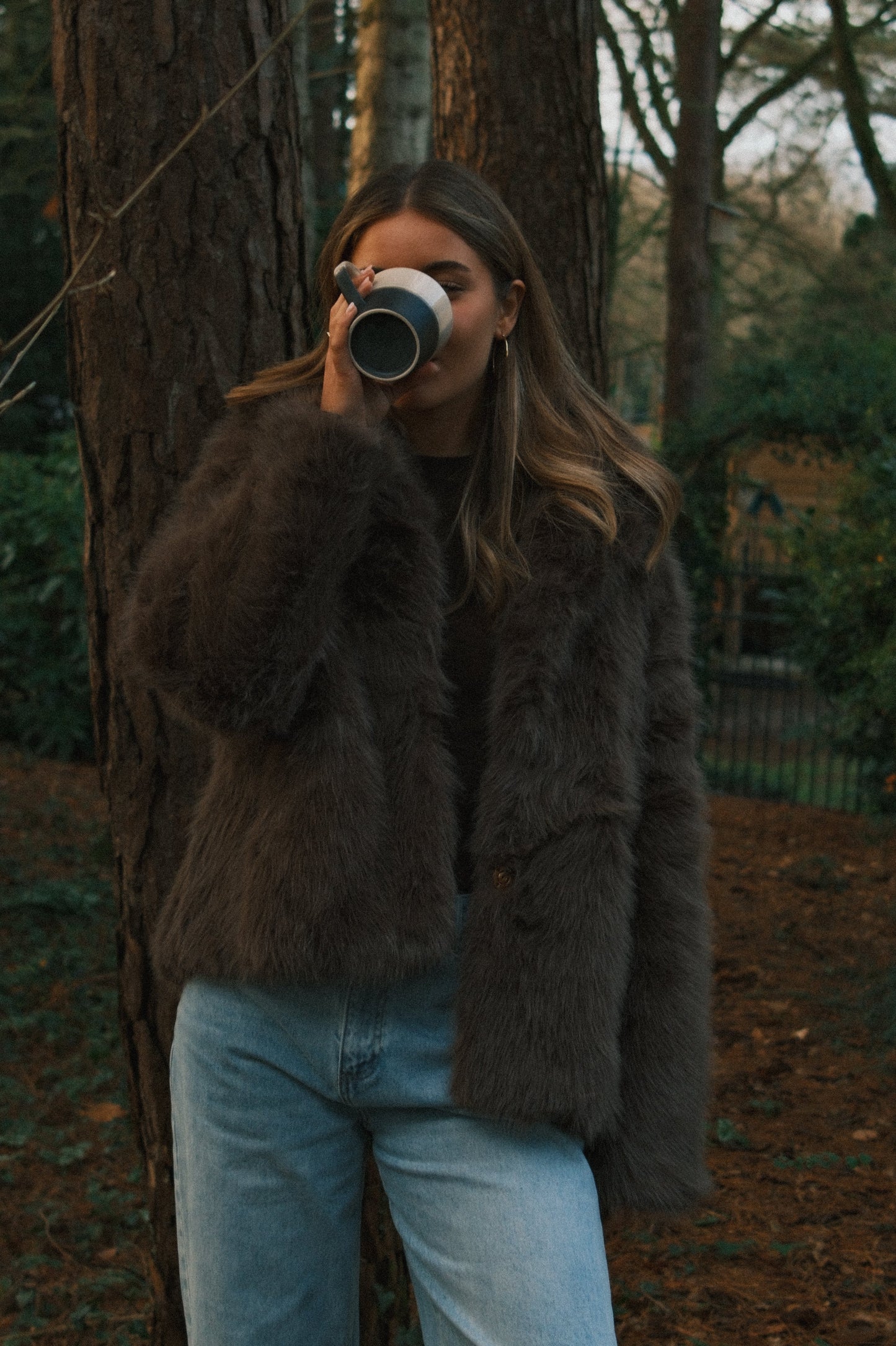 CAPPOTTO TEDDY DONNA IN FAUX FUR MARRONE-Modaso