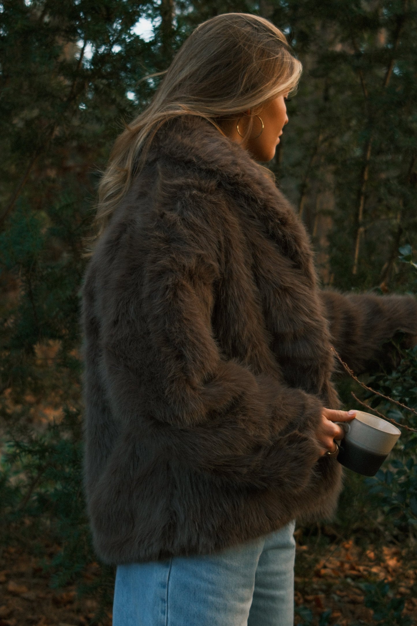 CAPPOTTO TEDDY DONNA IN FAUX FUR MARRONE-Modaso