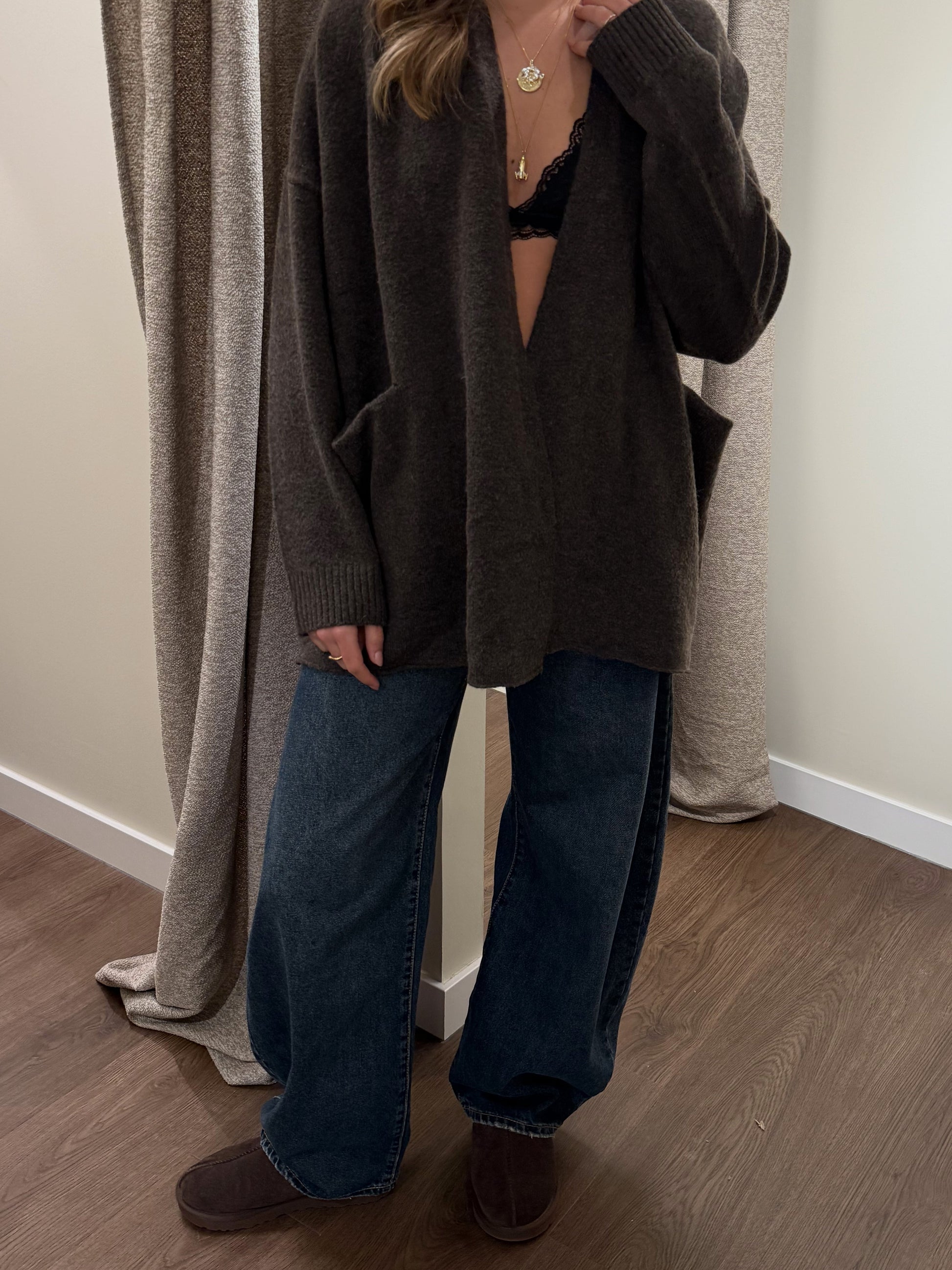 CARDIGAN DONNA COLOR GRIGIO-Modaso