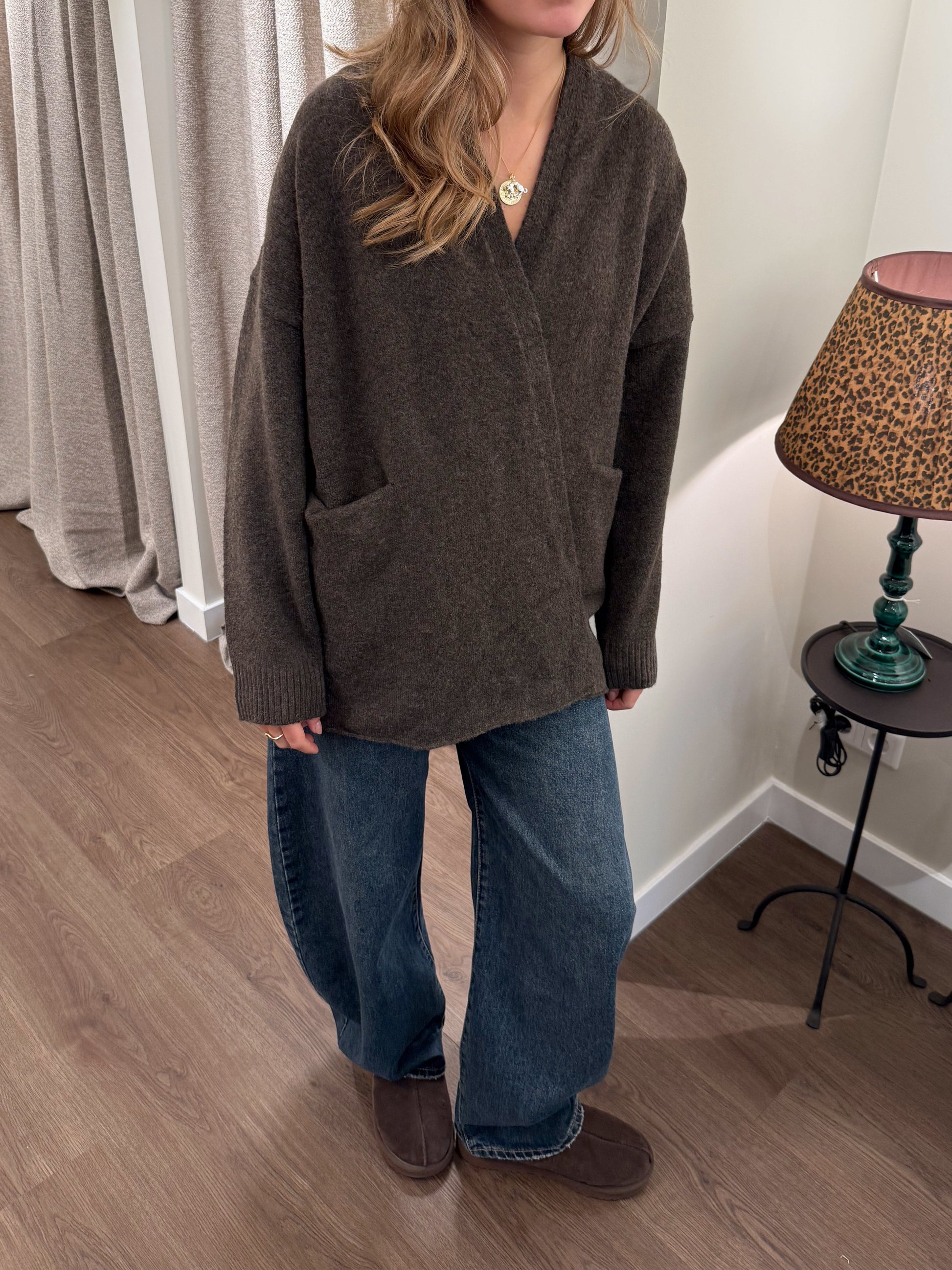 CARDIGAN DONNA COLOR GRIGIO-Modaso