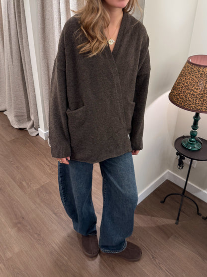 CARDIGAN DONNA COLOR GRIGIO-Modaso