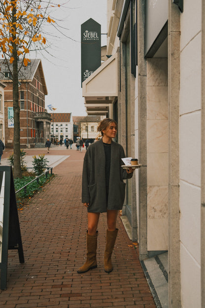 CARDIGAN DONNA COLOR GRIGIO-Modaso