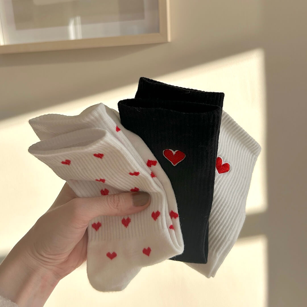 Calzini con Cuori da Donna, Set di Calzini Carini-Modaso