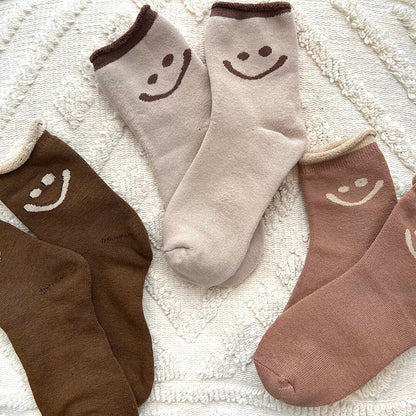 Calzini con Faccina Sorridente, Confezione di Calzini Felici da Donna-Modaso