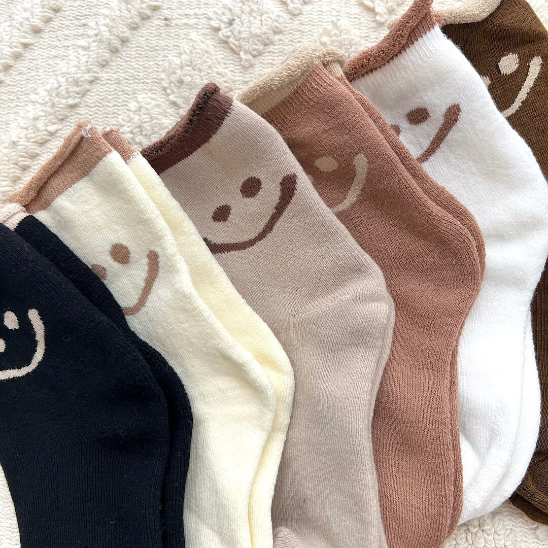 Calzini con Faccina Sorridente, Confezione di Calzini Felici da Donna-Modaso