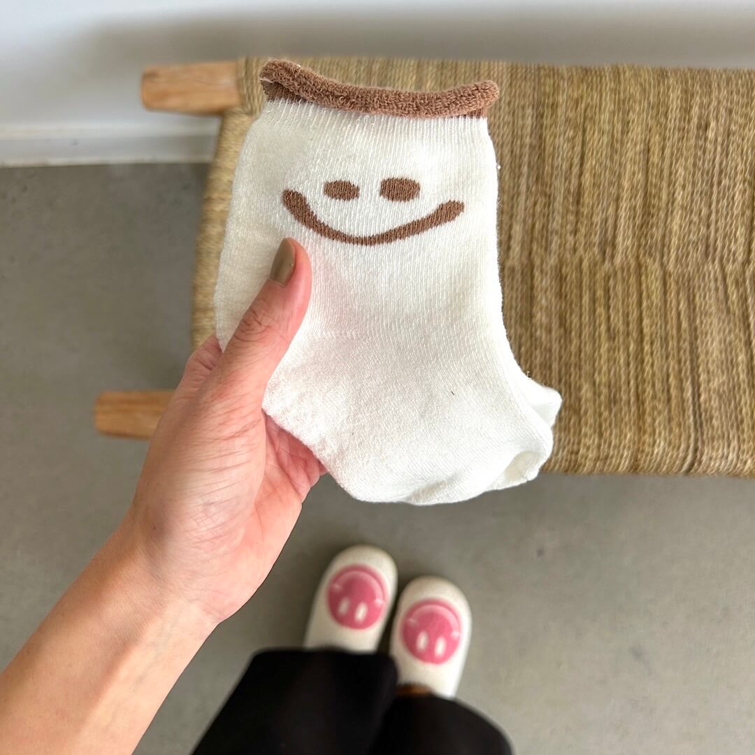 Calzini con Faccina Sorridente, Confezione di Calzini Felici da Donna-Modaso