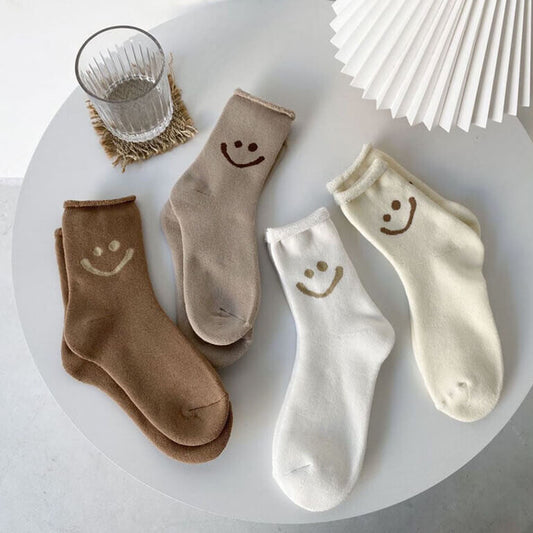 Calzini con Faccina Sorridente, Confezione di Calzini Felici da Donna-Modaso